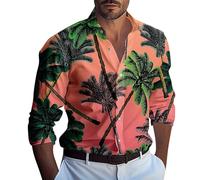 SOOUICKER Hawaii Hemd Männer Langarm Palmen Hemd Sommer Urlaub Freizeithemden Bunt Hawaiihemd Muster Sommerhemd Oversized mit Aufdruck