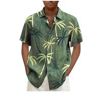 SOOUICKER Hawaii Hemd Männer Palmen Hemd Herren Kurzarm Muster Freizeithemden für Herren Sommer Übergröße Kurzarmhemd Herren Große Größen Print Sommerhemd Herren Hawaii Hemd Herren Urlaub