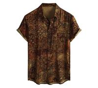 SOOUICKER Hawaii Hemd Männer Vintage Sommerhemd Herren Kurzarm Muster Urlaub Kurzarmhemd Sommer Print Freizeithemd Blumen Oversize Hemd Boho Hippie