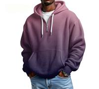 SOOUICKER Hoodie Herren Oversize Bunt Half Zip Pullover Vintage Arbeitspullover Winter mit Kapuze Waffel Sweatshirt Kapuzenpullover Arbeit Retro Farbverlauf Pulli