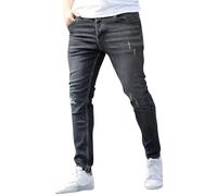 SOOUICKER Jeans Herren Stretch Slim Fit Skinny Jeans Herren Zerrissen Ripped Jeans Herren Schwarz Jeans Herren Destroyed Look Hosen Herren Modern Jeans Herren mit Löcher Vintage
