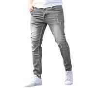 SOOUICKER Jeans Herren Stretch Slim Fit Skinny Jeans Herren Zerrissen Ripped Jeans Herren Schwarz Jeans Herren Destroyed Look Hosen Herren Modern Jeans Herren mit Löcher Vintage