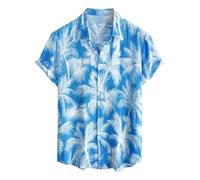 SOOUICKER Kurzarmhemd Herren Vintage Hawaii Hemd Männer Blumen Sommerhemden Kurzarm Bunt Freizeithemd Muster Hemd Boho Urlaub Hippie Hawaiihemd Palmen Retro Strandhemd Sommer