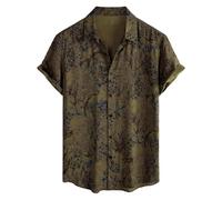 SOOUICKER Kurzarmhemd Herren Vintage Hawaii Hemd Männer Blumen Sommerhemden Kurzarm Bunt Freizeithemd Muster Hemd Boho Urlaub Hippie Hawaiihemd Palmen Retro Strandhemd Sommer