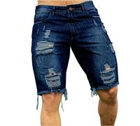 SOOUICKER Kurze Jeans Herren mit Löcher Jeans Shorts Herren Sommer Slim Kurze Hosen Herren Jeans Stretch Bermuda Shorts Herren Jeans Jeans Shorts Herren Ripped Zerissen Kurze Hosen Herren Denim