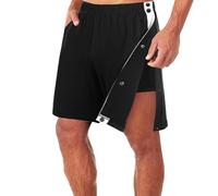 SOOUICKER Reha Hose Herren Seitlich zu Öffnen Kurz Kurze Jogginghose Baggy Fitness Shorts Gym Kurze Hosen Sport mit Taschen