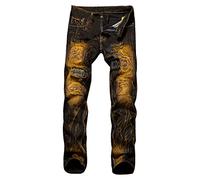SOOUICKER Ripped Jeans Herren Straight Jeans Herren Used Look Jeans Herren Vintage Jeans Herren Slim Fit Destroyed Jeans Herren Farbig Skinny Jeans Herren Schwarz Jeans Herren Mit Löcher