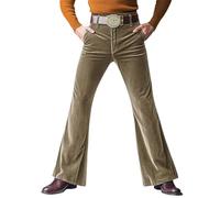 SOOUICKER Schlaghose Herren Cord 70er Jahre Cordhose Herren Schlag Baggy Elegant Karneval Disco Outfits Chino Hose Vintage Ausgestellte Hose