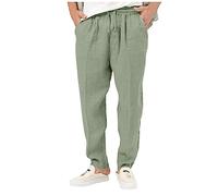 SOOUICKER Sporthose Herren Lang Jogginghose Herren Leinen Freizeithose Herren mit Gummizug Leinenhose Herren Tapered Casual Strandhose Herren Lang Leinenhose Herren Loose Fit