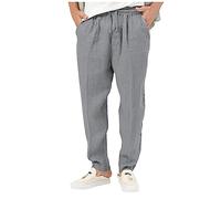 SOOUICKER Sporthose Herren Lang Jogginghose Herren Leinen Freizeithose Herren mit Gummizug Leinenhose Herren Tapered Casual Strandhose Herren Lang Leinenhose Herren Loose Fit