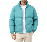 SOOUICKER Steppjacke Herren Winter Ohne Kapuze Puffer Jacke Y2K Warm Leichte Wanderjacke Stehkragen Stepp Bomberjacke Winterjacke Outdoor Puffer Übergangsjacke Modern