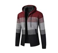 SOOUICKER Strickjacke Herren Winter Cardigan mit Kapuze Gefüttert Übergangsjacke Sportlich Elegant Sweatjacke Warm Modern Kapuzenpullover Strick Strickpullover mit Reißverschluss Grobstrick