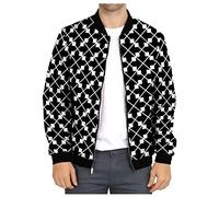 SOOUICKER Sweatjacke Herren 3d Bomberjacke Herren mit Motiv Übergangsjacke Herren Modern Karo College Jacke Herren Reißverschluss Sweatjacke Herren Print Bomberjacke Herren Muster