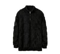 SOOUICKER Teddy Pullover Herren Oversize Fleecepullover Winter Sweatshirt Ohne Kapuze Warm Winterpullover Fleece mit Reißverschluss Pulli Elegant mit Kragen