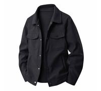SOOUICKER Übergangsjacke Herren Cord Hemdjacke Vintage Cargo Jacke Ohne Kapuze Sweatjacke Elegant Bomberjacke mit Kragen Sportlich College Jacke Oldschool