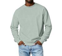 SOOUICKER Winter Pullover Herren Warm Winterpullover Gefüttert Fleece Sweatshirt Ohne Kapuze Pulli Rundhals Oversize Thermoshirt Langarm Sport