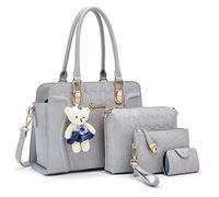 Soperwillton Handbag for Women Tote Bag Shoulder Bags Satchel 4pcs Purse Set