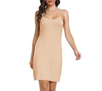 Sopesil Damen Unterkleid Sexy Unterkleider mit Trägern Unterröcke Petticoat Knielänge Petticoat Cami Nachthemd Frauen Sleepwear,Beige,XXL