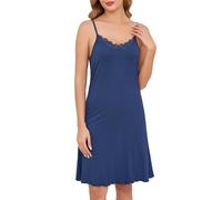 Sopesil Damen Unterkleid Unterkleider mit Trägern Sexy Unterröcke Petticoat Knielänge Petticoat Cami Nachthemd Frauen Sleepwear,Navy Blau,XXL