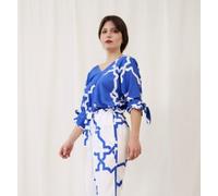 Sophia Schneider-Esleben Top Alice - aus Bio Baumwolle Weiß-Blau XL