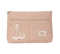 Sophie LA Girafe Cookie Federmäppchen für die Schule, groß, mit doppeltem Reißverschluss, Federmäppchen für Kinder, bequem und vielseitig, einfache Reinigung, 23 x 3 x 16 cm, Beige, beige, Estándar,