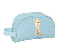 Sophie LA Girafe Dreams Große Kulturtasche für Kinder, anpassbar an den Wagen, ideal für Kinder von 5 bis 14 Jahren, bequem und vielseitig, Qualität und Widerstandsfähigkeit, 26 x 16 x 9 cm, hellblau
