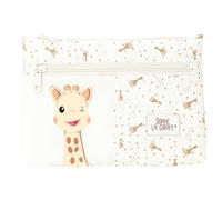 Sophie LA Girafe Honey Federmäppchen für die Schule, groß, mit doppeltem Reißverschluss, Federmäppchen für Kinder, bequem und vielseitig, einfache Reinigung, 23 x 3 x 16 cm, Hellbeige, Hellbeige,