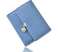 Sophie Siero Geldbeutel Blau Damen glattem und weichem Leder Geldbörse Frauen klein - Portemonnaie Dunkelblau Mädchen mit vielen Fächern (Dunkelblau)