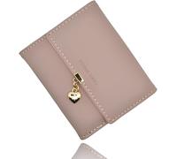 Sophie Siero Geldbeutel Damen glattem und weichem Leder Geldbörse Frauen klein - Portemonnaie Mädchen mit vielen Fächern (Altrosa)