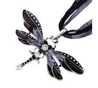Sopodbacker Halskette Ketten Schmuck Herren Frauen Anhänger Necklace Frauen Libelle Band Anhänger Halsketten Schmuck Frauen Mädchen Geschenk Hochzeit Party Schwarz