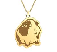 Sopodbacker Halskette Ketten Schmuck Herren Frauen Anhänger Necklace Geflecktes Meerschweinchen Anhänger Halskette Frauen Männer Tier Party Schmuck Gold-Farbe