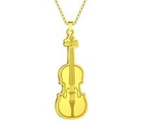 Sopodbacker Halskette Ketten Schmuck Herren Frauen Anhänger Necklace Geige Ornament Anhänger Halskette Frauen Saitenmusiker Schmuck Goldfarben