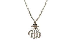 Sopodbacker Halskette Ketten Schmuck Herren Frauen Anhänger Necklace Halskette Schädel Hand Anhänger Straße Hip-Hop Männer Und Frauen Party Geometrische Hochzeit Punk 宽2.5Mm长60Cm