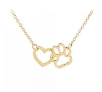 Sopodbacker Halskette Ketten Schmuck Herren Frauen Anhänger Necklace Hohle Haustier Pfote Fußabdruck Halsketten Tier Hund Katze Liebe Herz Anhänger Mädchen Schmuck Hochzeit Gold