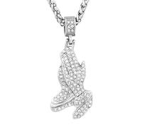 Sopodbacker Halskette Ketten Schmuck Herren Frauen Anhänger Necklace Klassische Hip-Hop Rap Buddha Hand Halskette Anhänger Männer Und Frauen Schmuck Punk Geometrie 钢色