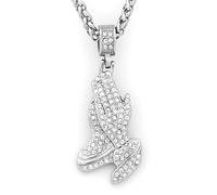 Sopodbacker Halskette Ketten Schmuck Herren Frauen Anhänger Necklace Klassische Hip-Hop Rap Buddha Hand Halskette Anhänger Männer Und Frauen Schmuck Punk Geometrie 钢色