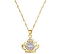 Sopodbacker Halskette Ketten Schmuck Herren Frauen Anhänger Necklace Klassische Retro Queen Crown Hochzeitsfeier Boho Hohle Schlüsselbeinkette