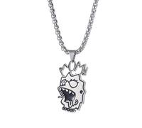 Sopodbacker Halskette Ketten Schmuck Herren Frauen Anhänger Necklace Lustige Ausdruck Anhänger Halskette Hip Hop Männer Und Frauen Party Geometrische Hochzeit Punk Geschenk 链长70Cm