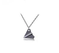 Sopodbacker Halskette Ketten Schmuck Herren Frauen Anhänger Necklace Papier Flugzeug Anhänger Halsketten Klassisch Peripherie Souvenir Schmuck Punk Party Gunblack