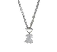 Sopodbacker Halskette Ketten Schmuck Herren Frauen Anhänger Necklace Transparente Bär Anhänger Halskette Hip-Hop Männer Und Frauen Party Geometrische Hochzeit Punk Geschenk 款式2链长50Cm