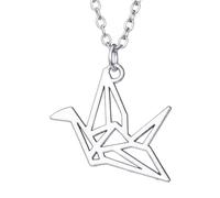 Sopodbacker Halskette Ketten Schmuck Herren Frauen Anhänger Necklace Vintage Hollow Origami Tausend Papier Kranich Frauen Mädchen Party Geschenke