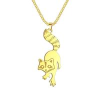 Sopodbacker Halskette Ketten Schmuck Herren Frauen Anhänger Necklacehaustier Waschbär Anhänger Damen Halskette Accessoires Gold