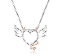 Sopodbacker Halskette Ketten Schmuck Herren Frauen Anhänger Necklaceherzförmiger Teufel Engel Anhänger Einfache Liebe Flügel Hochzeit Party Halskette