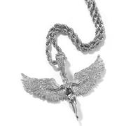 Sopodbacker Halskette Ketten Schmuck Herren Frauen Anhänger Necklacevintage Halskette Fliegende Männer Frauen Rap Hip Hop Anhänger Party Silberig 3Mm24Inch