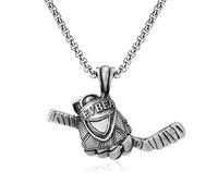 Sopodbacker Party Halskette Ketten Schmuck Herren Frauen Anhänger Necklace Eishockey Handschuhe Stöcke Anhänger Männer Punk Halsketten Paare Freizeit Sport Party