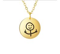 Sopodbacker Party Halskette Ketten Schmuck Herren Frauen Anhänger Necklace Hip Hop Mittelfinger Doodle Anhänger Halskette Für Frauen Männer Rock Punk Halsketten Party Goldfarbe