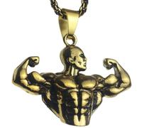 Sopodbacker Party Halskette Ketten Schmuck Herren Frauen Anhänger Necklace Punk Vintage Doppellagige Boxhandschuhe Anhänger Halskette Für Männer Kämpfen Athleisure Hip Hop Al19047-Gold
