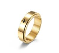Sopodbacker Ring Ringe Damen Bijouterie Herren Drehbarer Kreuz Ring Männer Und Frauen Spinner Ring Hochzeit Party Punk 12 Gold
