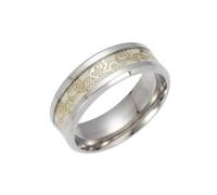 Sopodbacker Ring Ringe Damen Bijouterie Herren Leuchtende Drachenringe Männer Frauen Teenager Klassische Trendige Drachen Totem Punk Männer Ring 9 Silber