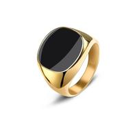 Sopodbacker Ring Ringe Damen Bijouterie Herren Ring Männer Quadrat Siegel Ring Schwarz Hochzeit Boho Party Männer Pinky Ringe 10 Gold
